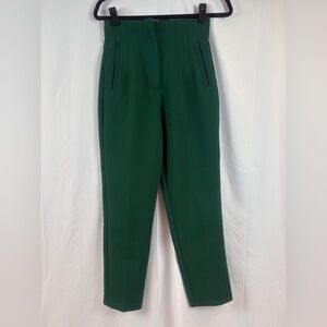 Zara Forest Green High Waist Women's Trousers Dress Pants Casual